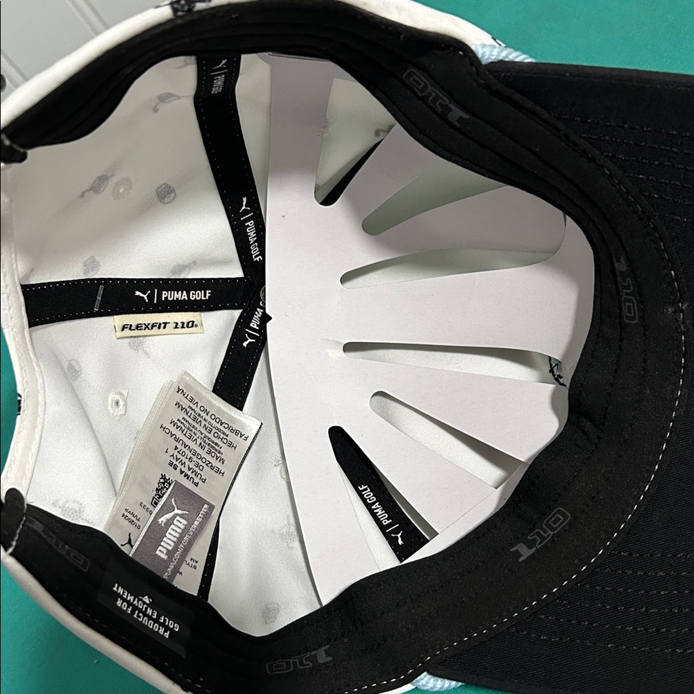 Puma “golf” hat with Skull and golf club Design - Black and White w/ light blue - Picture 5 of 5